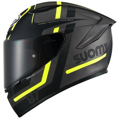 Suomy TRACK-1 E06 NINETY SEVEN Gun Metal / Yellow