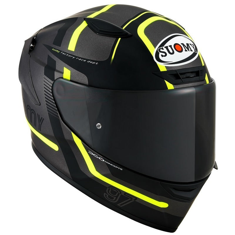 Suomy TRACK-1 E06 NINETY SEVEN Gun Metal / Yellow