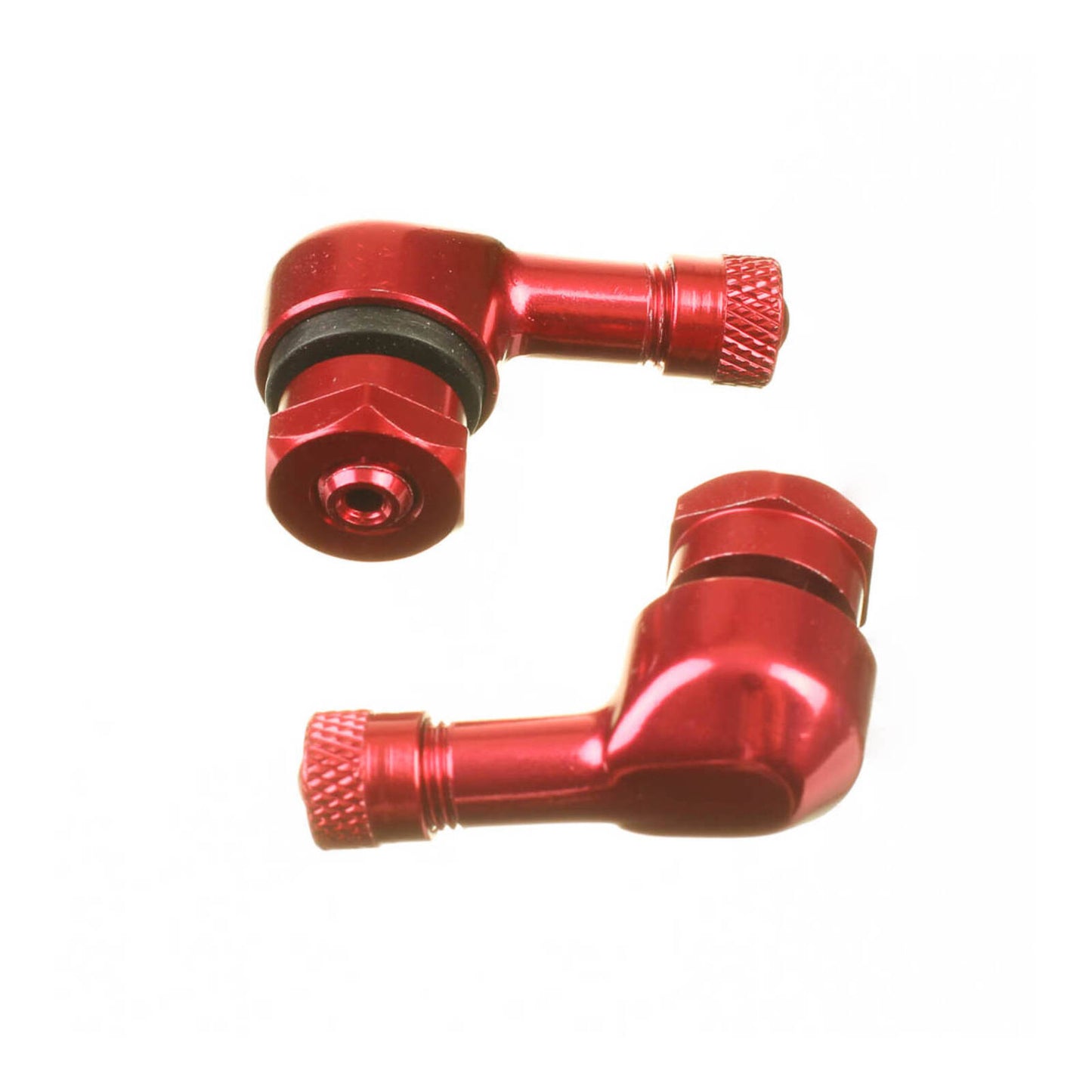 WHITES 90 DEGREE ALLOY VALVE 8.3MM - RED (PAIR)