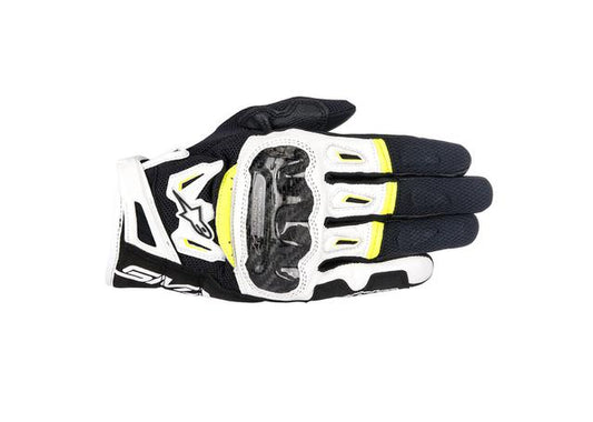 Alpinestars Smx 2 Air Carbon V2 Gloves Black/White/Yellow Fluro