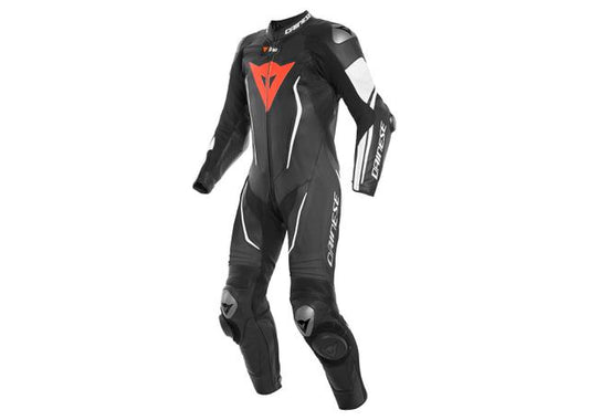 DAINESE MISANO 2 D-AIR 1PC PERFORATED SUIT BLACK WHITE