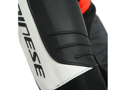 DAINESE LAGUNA SECA 5 1PC PERFORATED SUIT BLACK WHITE FLURO RED