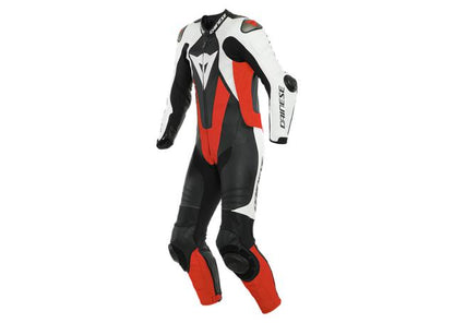 DAINESE LAGUNA SECA 5 1PC PERFORATED SUIT BLACK WHITE FLURO RED
