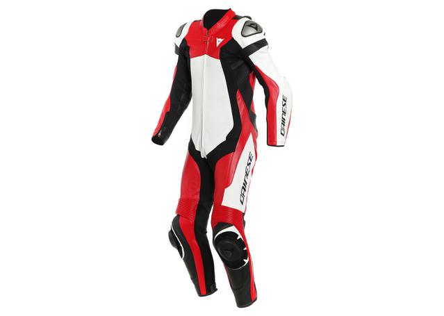 DAINESE ASSEN 2 1PC PERFORATED SUIT WHITE RED BLACK
