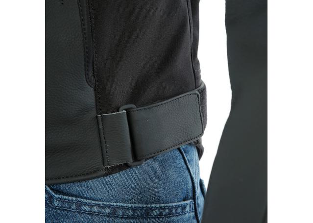 DAINESE AGILE LEATHER JACKET BLACK MATT CHARCOAL