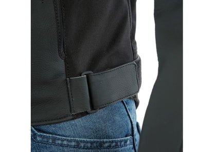 DAINESE AGILE LEATHER JACKET BLACK MATT CHARCOAL