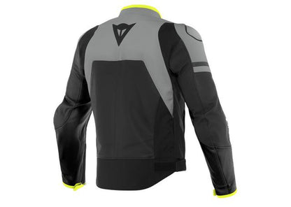 DAINESE AGILE LEATHER JACKET BLACK MATT CHARCOAL