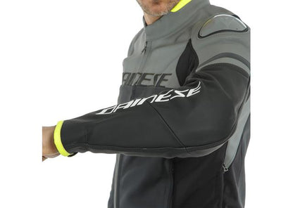 DAINESE AGILE LEATHER JACKET BLACK MATT CHARCOAL