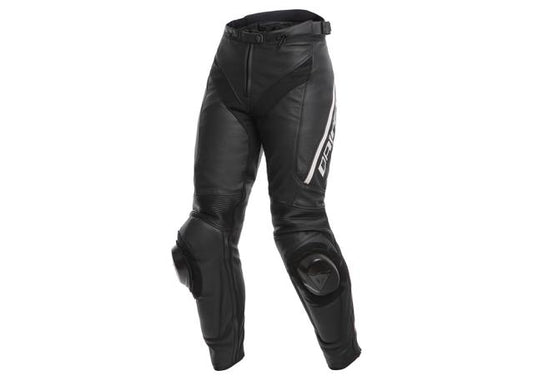 DAINESE DELTA 3 PERFORATED LEATHER PANTS BLACK WHITE