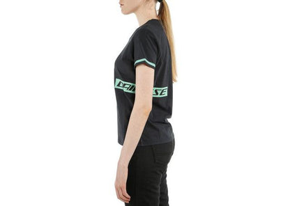 DAINESE CASUAL PADDOCK LADY T-SHIRT BLACK AQUA