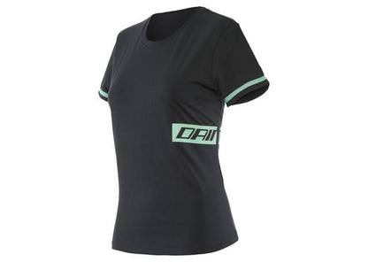 DAINESE CASUAL PADDOCK LADY T-SHIRT BLACK AQUA