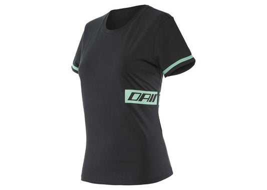 DAINESE CASUAL PADDOCK LADY T-SHIRT BLACK AQUA