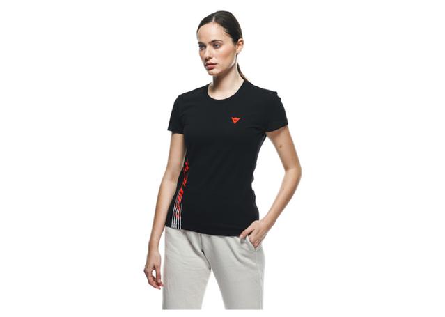 DAINESE LOGO LADY T-SHIRT BLACK RED