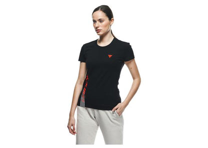 DAINESE LOGO LADY T-SHIRT BLACK RED