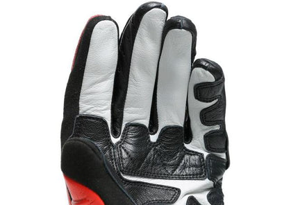 DAINESE CARBON 3 LONG GLOVES BLACK FLURO RED WHITE