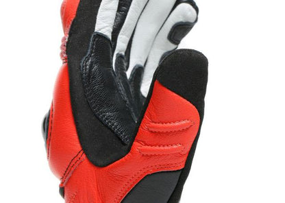 DAINESE CARBON 3 LONG GLOVES BLACK FLURO RED WHITE