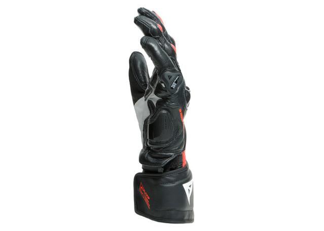 DAINESE CARBON 3 LONG GLOVES BLACK FLURO RED WHITE
