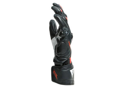 DAINESE CARBON 3 LONG GLOVES BLACK FLURO RED WHITE