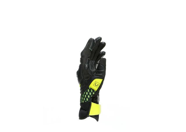 DAINESE CARBON 3 SHORT GLOVES BLACK CHARCOAL FLURO YELLOW
