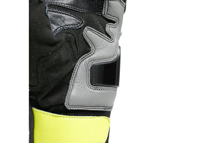 DAINESE CARBON 3 SHORT GLOVES BLACK CHARCOAL FLURO YELLOW