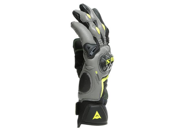 DAINESE CARBON 3 SHORT GLOVES BLACK CHARCOAL FLURO YELLOW