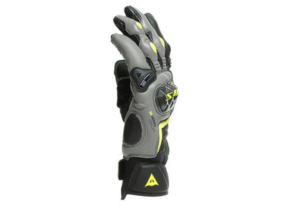 DAINESE CARBON 3 SHORT GLOVES BLACK CHARCOAL FLURO YELLOW