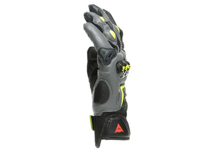 DAINESE VR46 SECTOR SHORT GLOVES BLACK ANTHRACITE FLURO YELLOW
