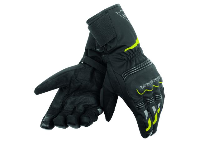DAINESE TEMPEST D-DRY LONG GLOVES BLACK FLURO YELLOW (UNISEX)