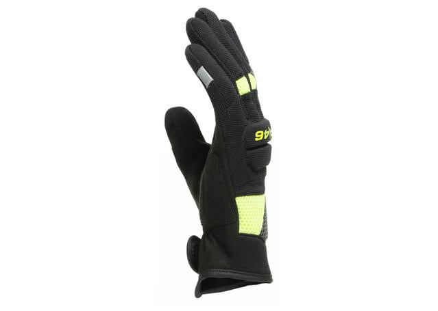 DAINESE VR46 CURB SHORT GLOVES BLACK ANTHRACITE FLURO YELLOW