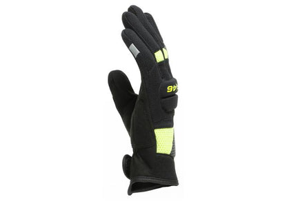 DAINESE VR46 CURB SHORT GLOVES BLACK ANTHRACITE FLURO YELLOW