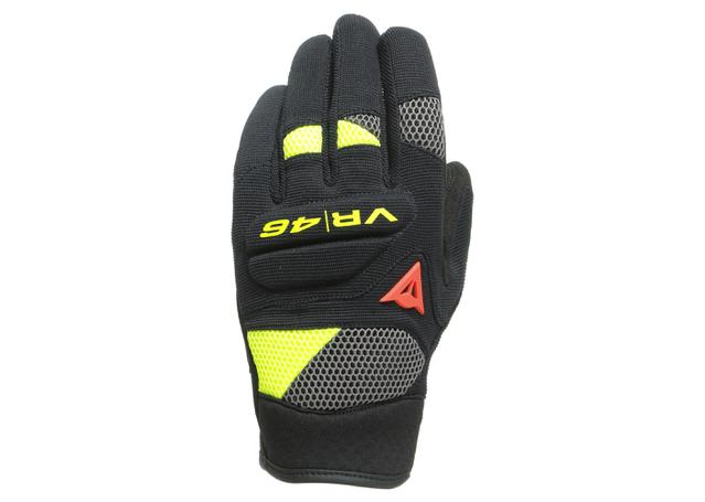 DAINESE VR46 CURB SHORT GLOVES BLACK ANTHRACITE FLURO YELLOW