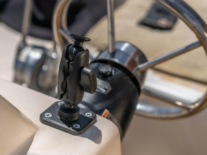 Quad Lock 360 Base - Flat Rectangle 4 Hole - Black