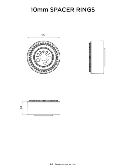 Quad Lock 360 Arm - Quad Lock 10Mm Spacer (Twin Pack) - Black