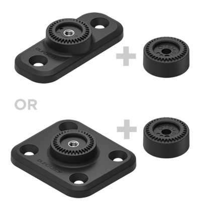 Quad Lock 360 Base - Flat Rectangle 4 Hole - Black