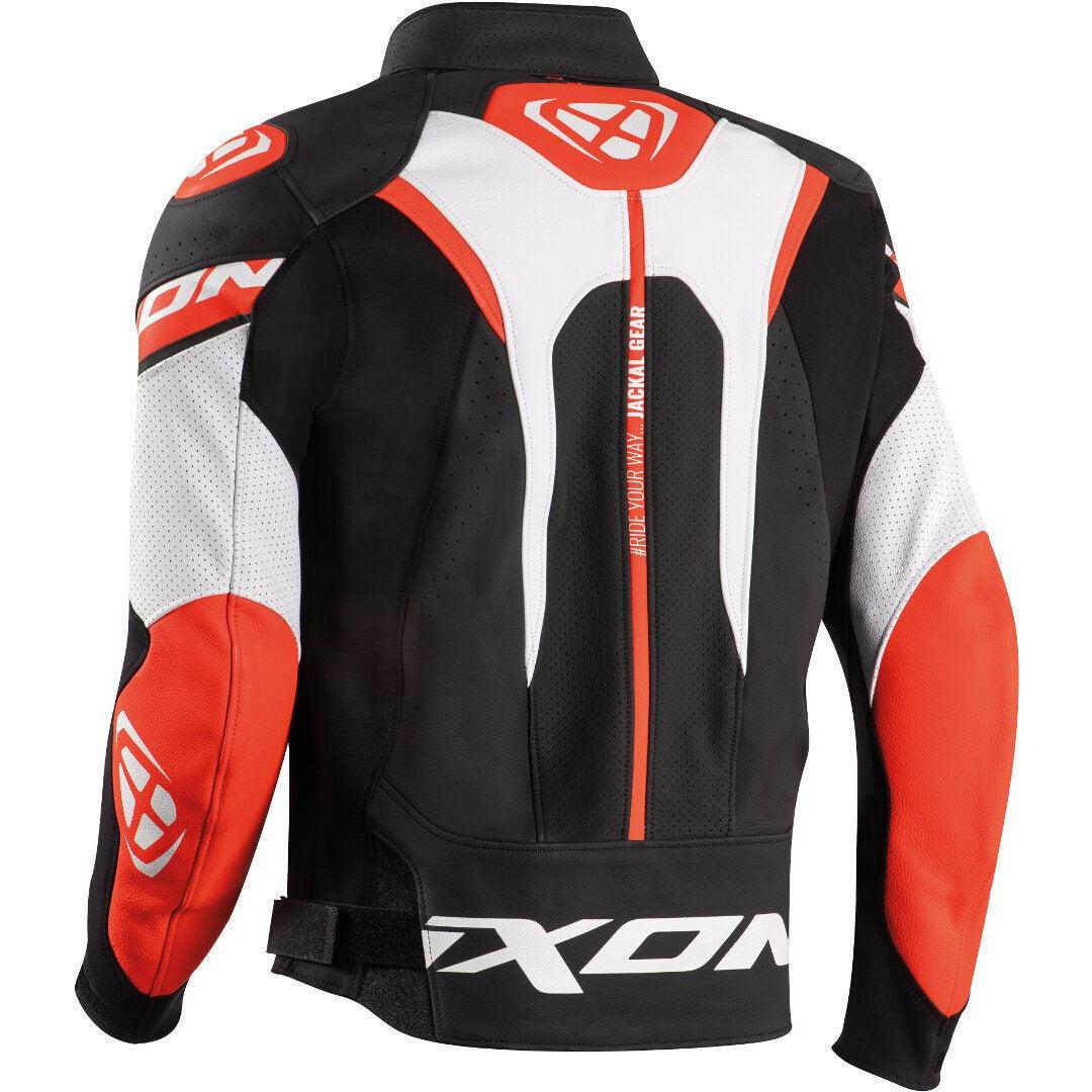 Ixon Jackal Leather Jacket White/Red/Black - Main Image