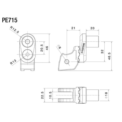 Rizoma PE715B Peg Adaptors for Rizoma Footpegs