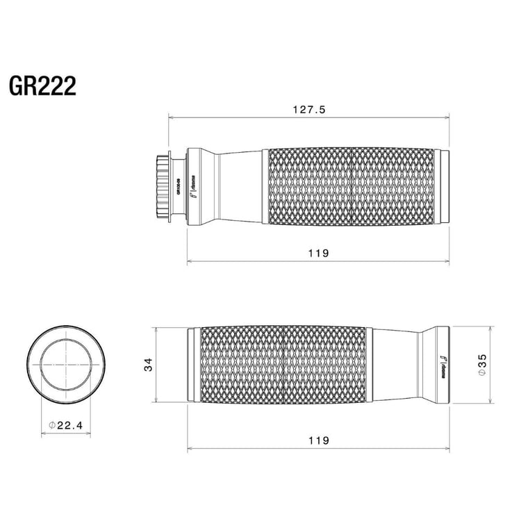 Rizoma Urlo 22 Silver Grips