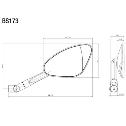 Rizoma Genesi Black Right Mirror