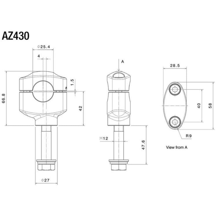 Rizoma Handlebar AZ430B Risers
