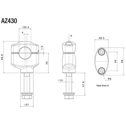 Rizoma Handlebar AZ430B Risers